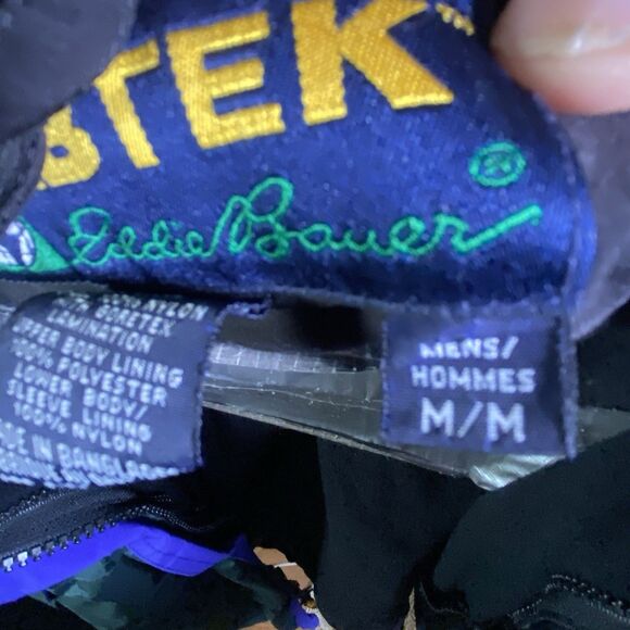 Eddie Bauer Ebtek Goretex Jacket  Nylon Coat Mens Medium Green Blue Full Zip - Picture 16 of 16